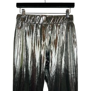 Indigo Rising Metallic Stretch Wide Leg Pants Trouser Pants Casual PArty - S